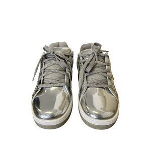 Heelys Silver Kids Premium 1 Lo Lace-up Padded Skate Roller Shoes Size Youth 5